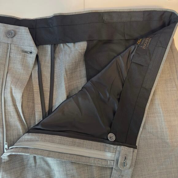 NWT Baroni Couture Men’s Unhemmed Dress Pants Size 48L Gray 100% Wool Office - Picture 7 of 8